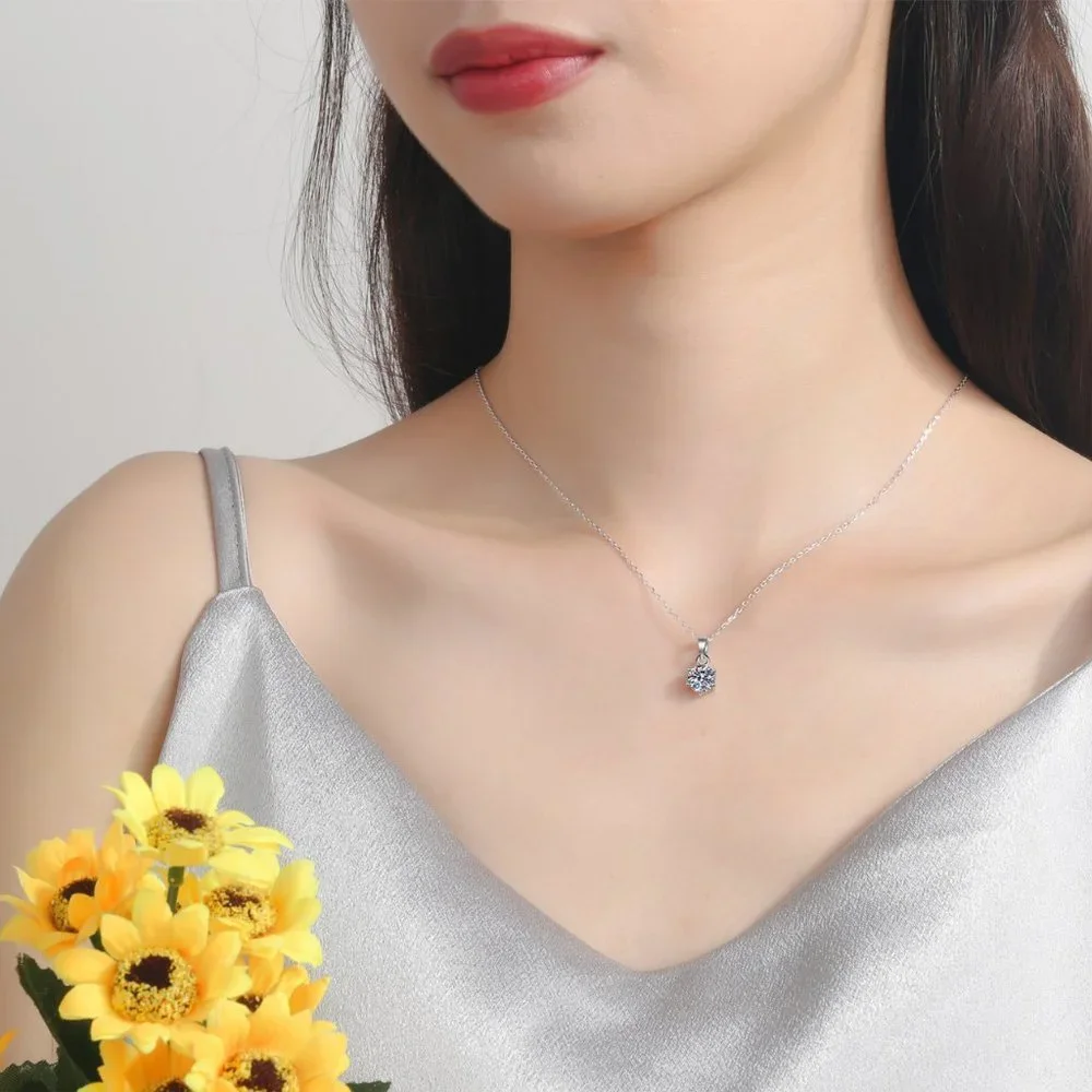 Certified 3 ct. t.w. Moissanite Diamond Solitaire Necklace NEW